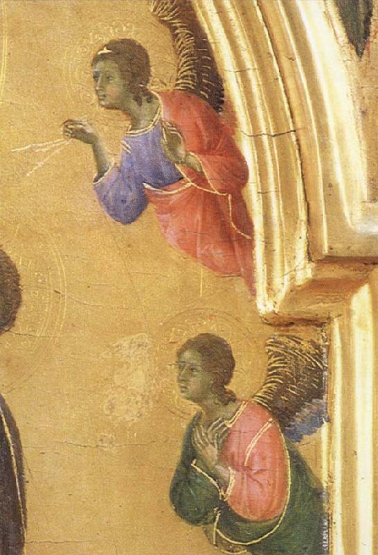 Duccio di Buoninsegna Detail of The Virgin Mary and angel predictor,Saint oil painting image